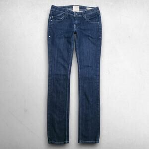 Taverniti SO Jeans Low Rise Straight Leg Stretch Women 28 Dk Blue Designer Chic